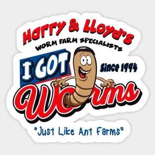Harry and Lloyd's I Got Worms Sticker